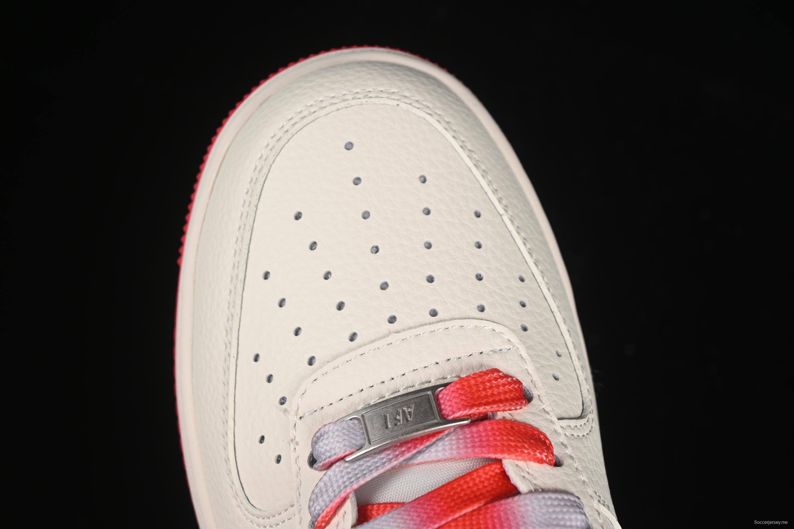 Nike Air Force 1 '07 Low Supreme Collaboration Two-Tone Red Grey Casual Sneakers - XX3168-157