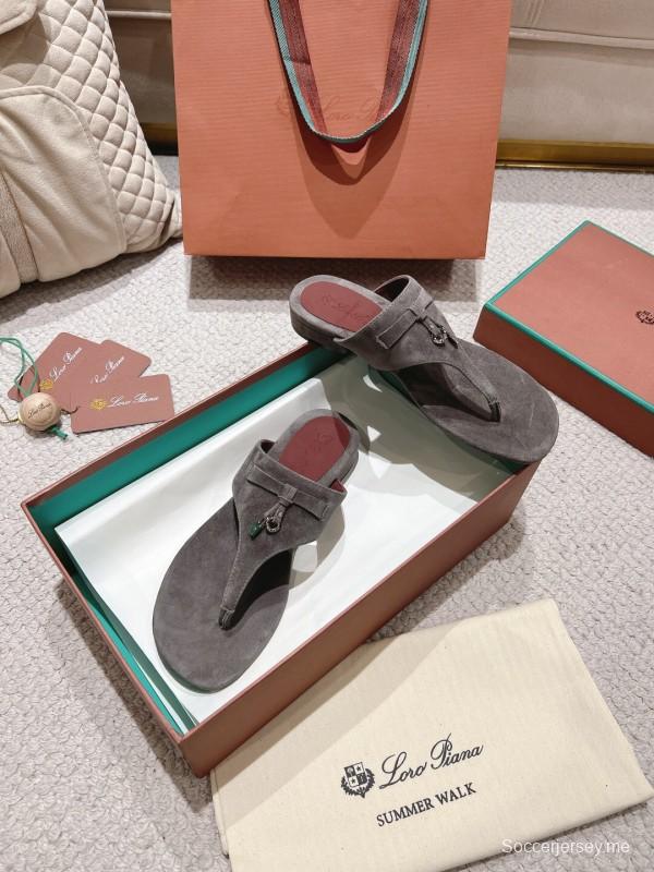 2025 LP Grey Suede Slippers LY00300