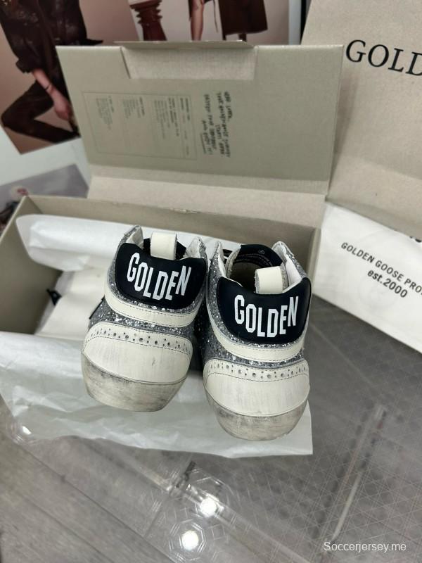 2024 Women GGDB Silver White Leather High Top Sneakers MJ00300