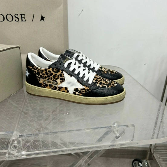 2024 Unisex GGDB Leopard Black White Leather Suede Low Top Sneakers MJ00260