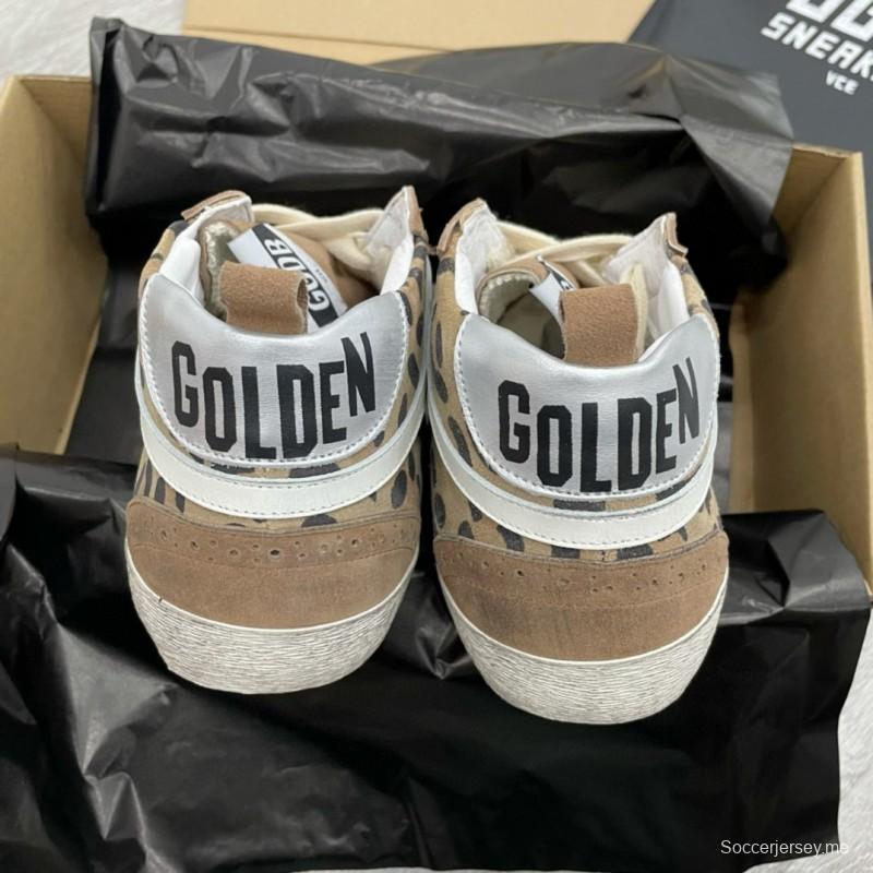 2024 Unisex GGDB Beige Brown Leopard Suede Leather High Top Sneakers MJ00300