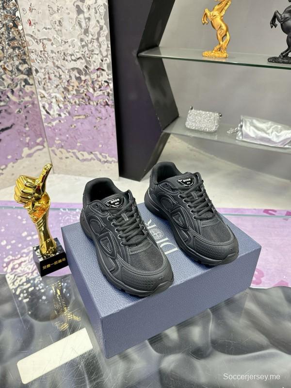 2024 Unisex Dior Black Tech Fabric Mesh B30 Sneakers MJ00330