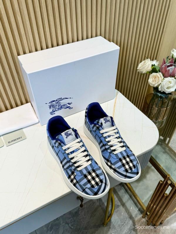 2024 Men Burberry Blue Black White Cotton Casual Shoes MJ00320
