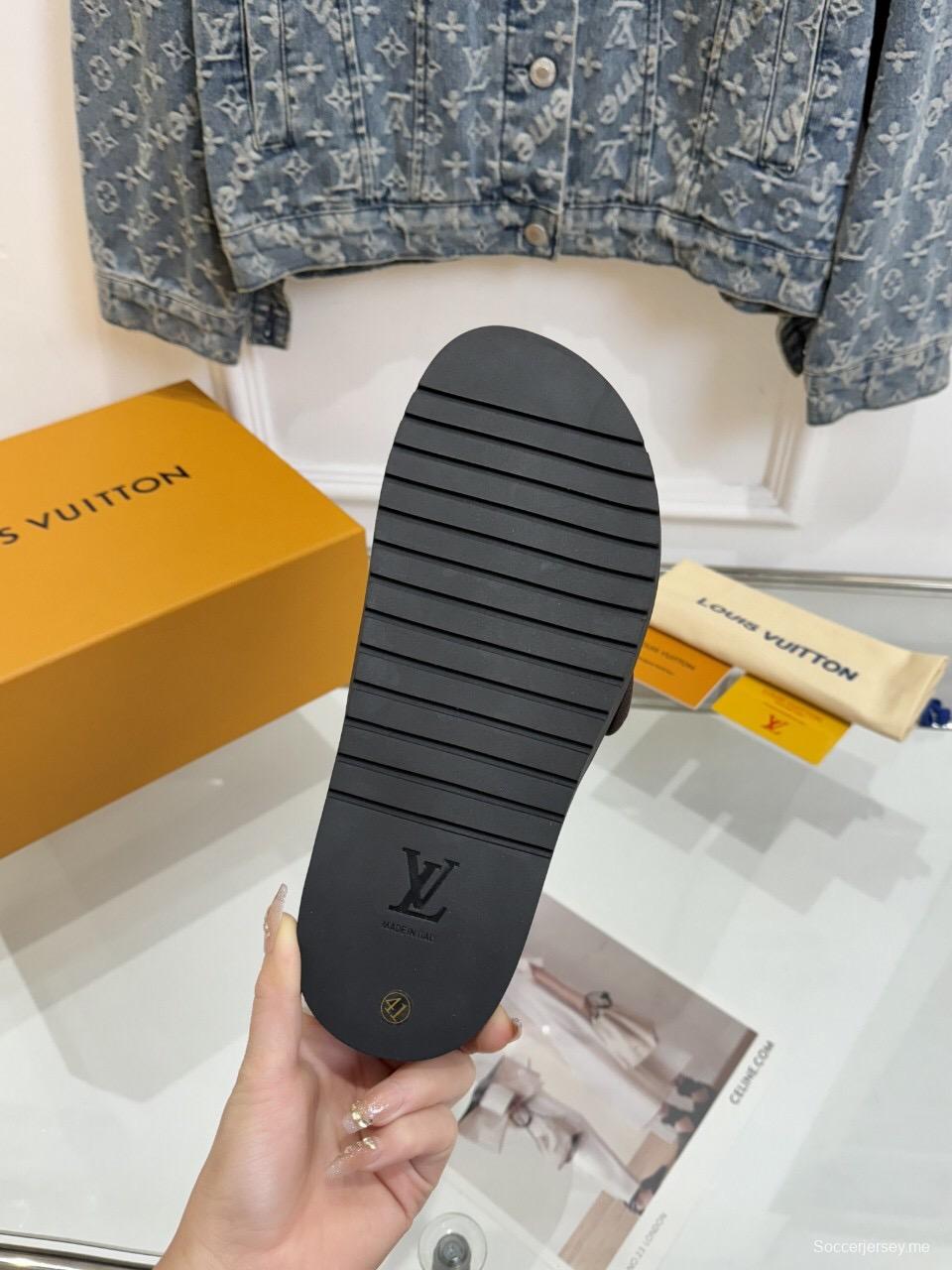 2025 Slippers Louis Vuitton Brown Canvas Slippers LY