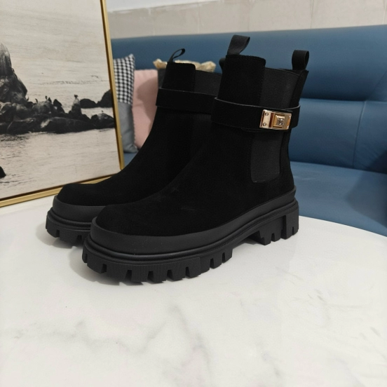2024 Women Dolce & Gabbana Black Suede Boots MJ00390
