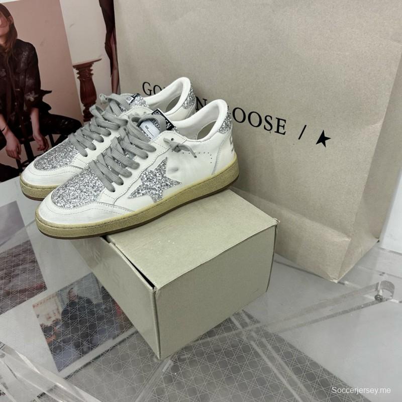 2024 Women GGDB White Silver Leather Suede Sneakers MJ00260