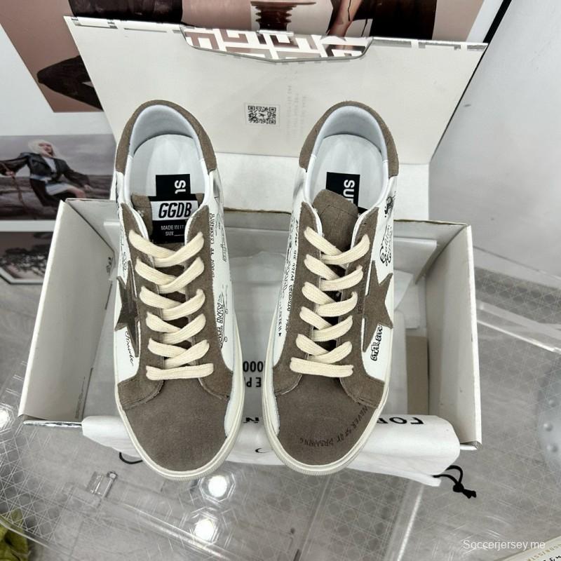 2025 Unisex GGDB White Grey Suede Calf Leather Sneakers