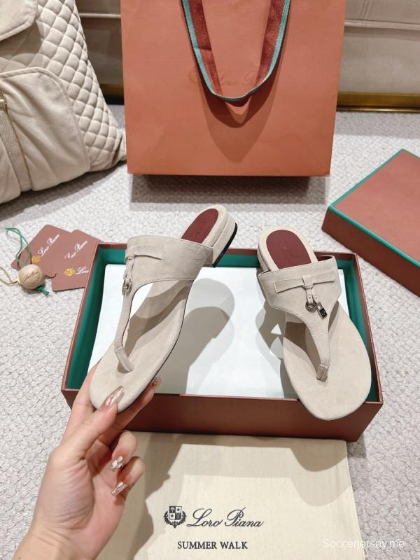 2025 LP Beige Suede Slippers LY00250