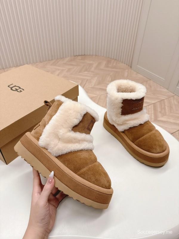 2024 Women UGG Chestnut Suede Sheepskin Snow Boots MJ00320