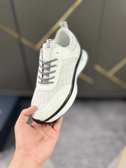 2024 Unisex Dior White Mesh Leather Casual Sneakers MJ00270