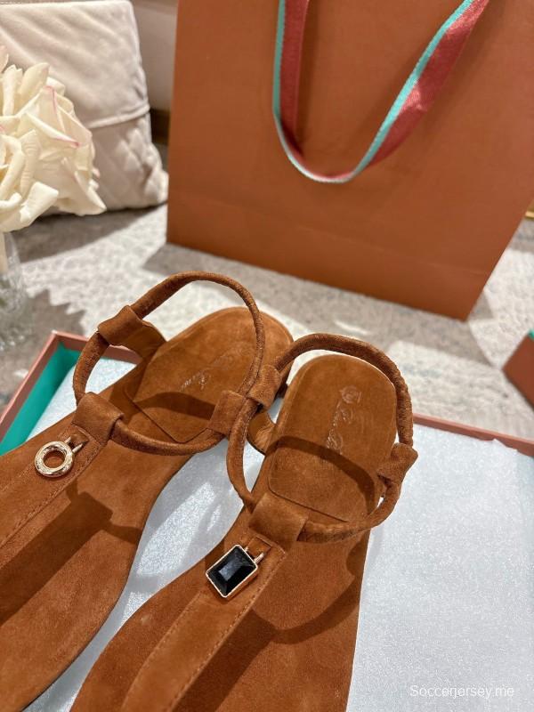 2025 Women LP Brown Suede Sandals LY00360
