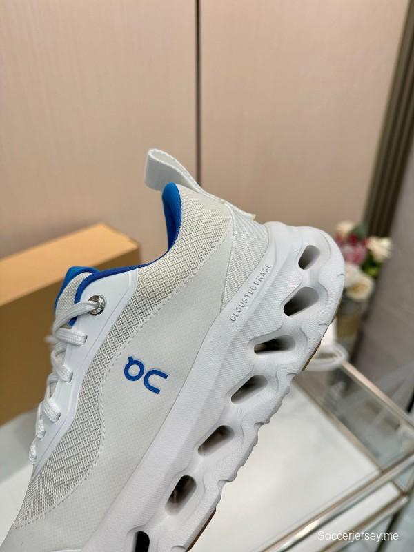 2025 Unisex Loewe White Blue Mesh Leather Sneakers