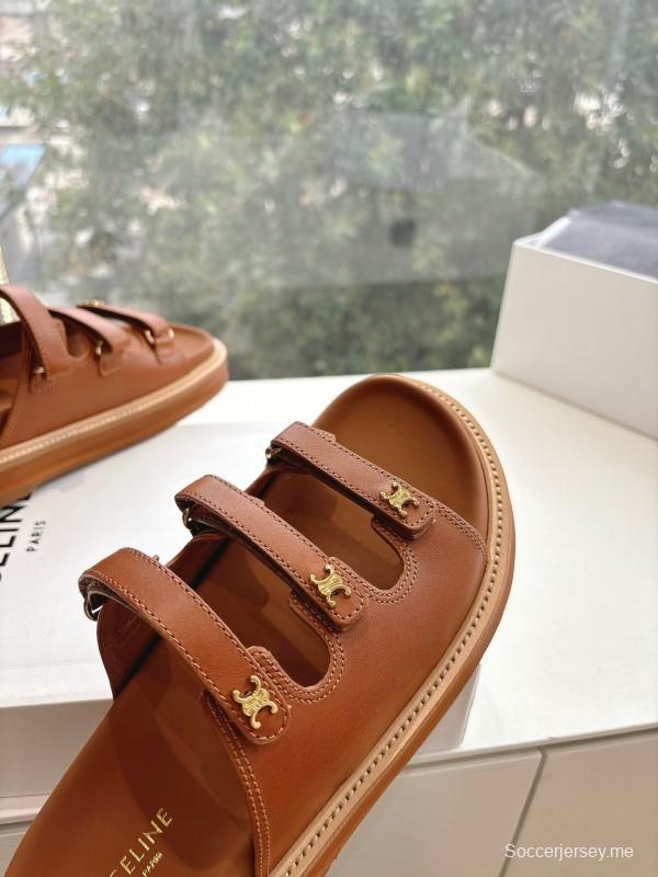 2025 CELINE Brown Leather Sandals