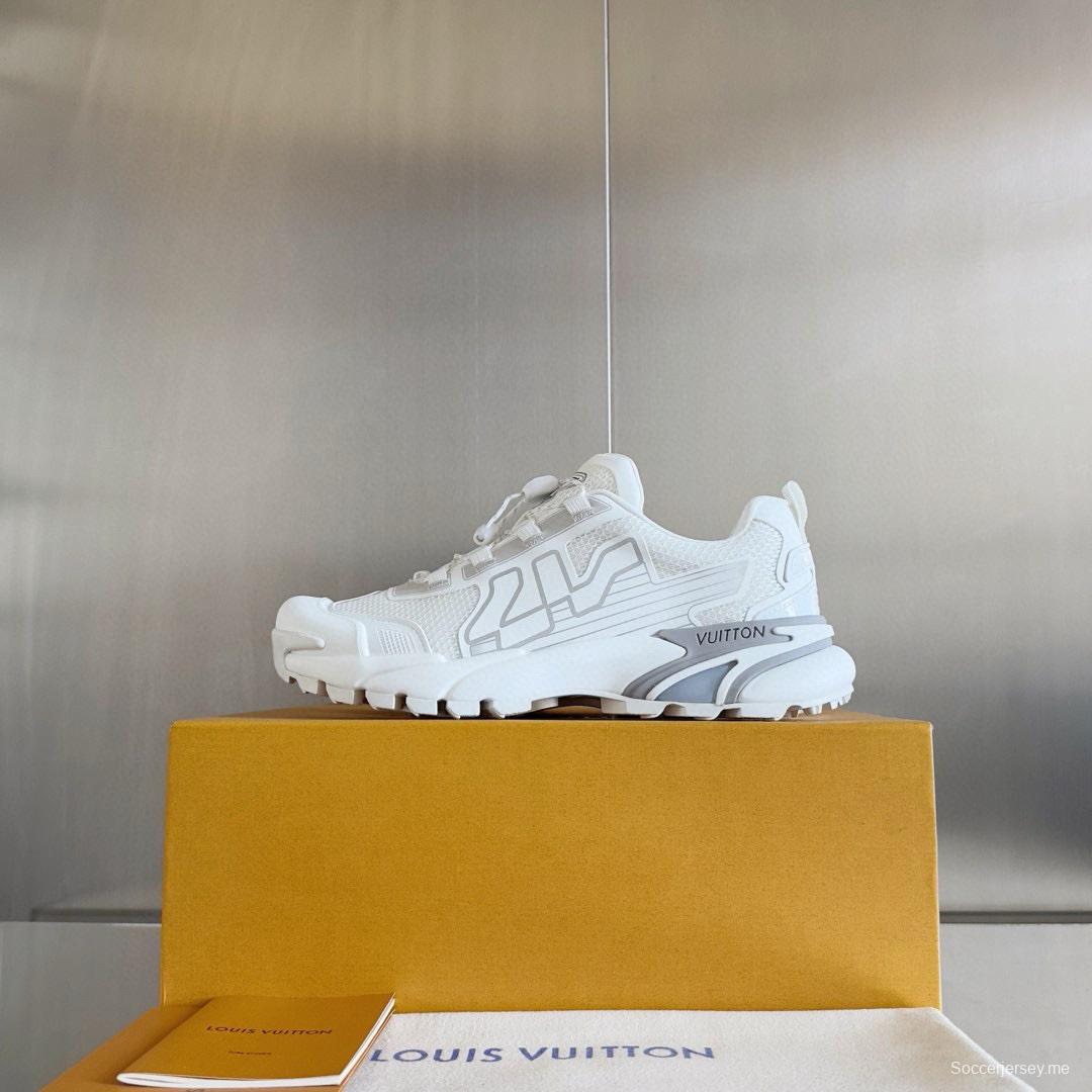 2025 Men Louis Vuitton White Mesh Sneakers MJ00390