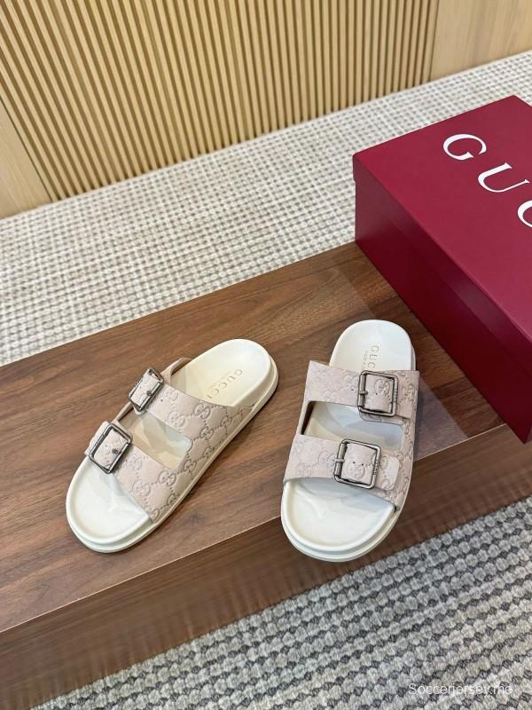 2025 Women Gucci Beige Leather Sandals
