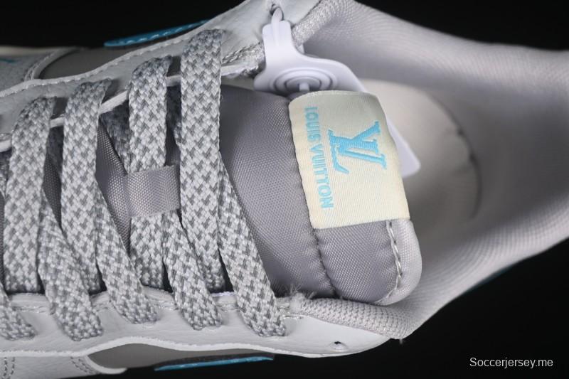 حذاء نايك اير فورس 1 '07 المنخفض من نايك اير فورس 1 '07 LV Collaboration حذاء رياضي كاجوال رمادي أزرق اللون - JJ2508-704