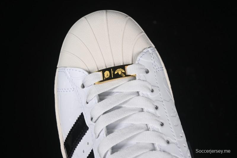 أديداس بابي سوبرستار سنيكرز كاجوال بتصميم صدفي من الأمام - JR2701