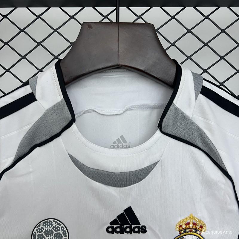 Retro 06/07 Kids Real Madrid Home Size 16-28 Jersey