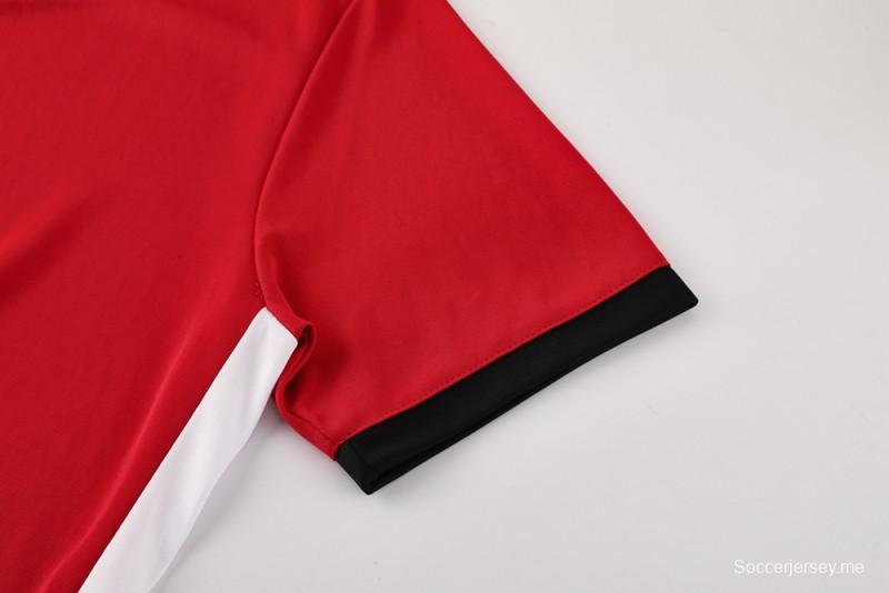 2025 قميص قصير الأكمام أحمر من NIKE 2025 + شورت قصير الأكمام