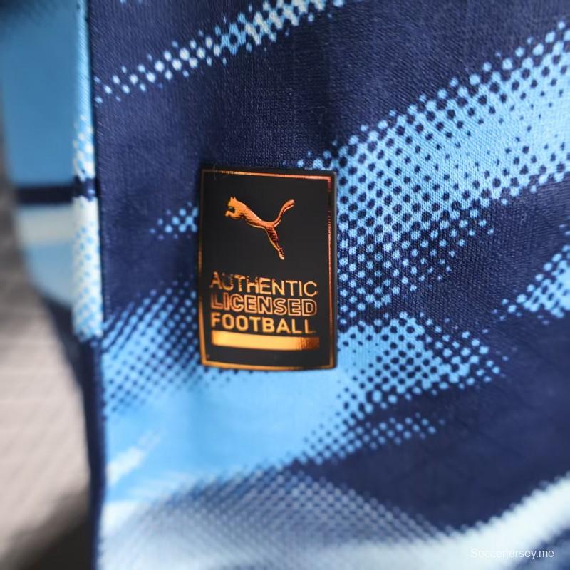 إصدار اللاعب 25/26 قميص أولمبيك مارسيليا أزرق بنقشة موجات متدرجة