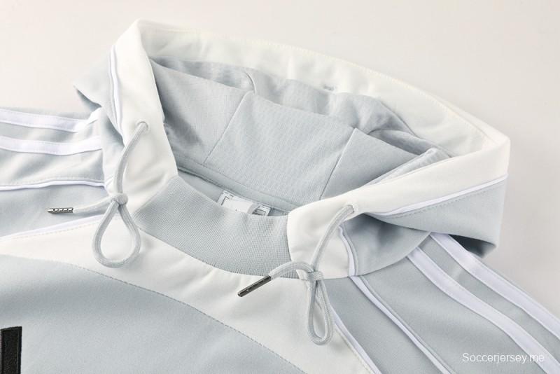 25/26 جاكيت هودي ريال مدريد بغطاء رأس كامل بسحاب + بنطلون طويل