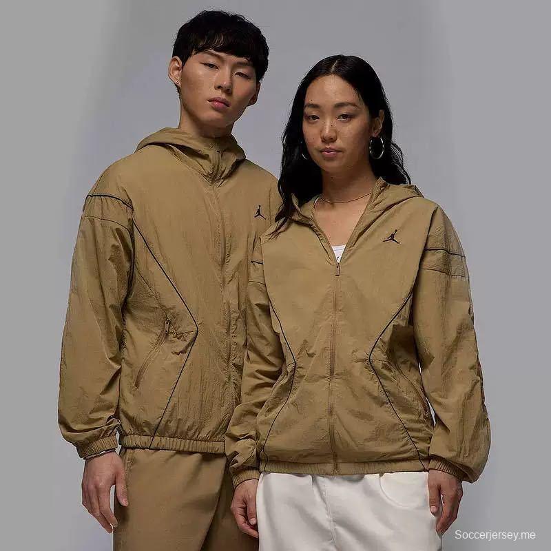 2025 نايك اير جوردان هودي هوديي أسود بسترة واقية من الرياح من نايك جوردان