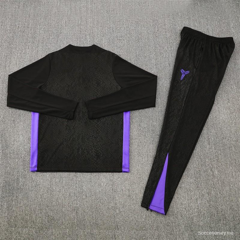 25/26 Barcelona Black Joint Edition Half Zipper Jacket+Long Pants