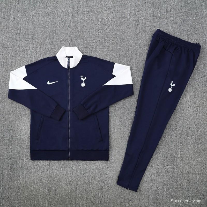 2025 NIKE جاكيت أسود/أبيض بسحاب كامل + بنطلون طويل