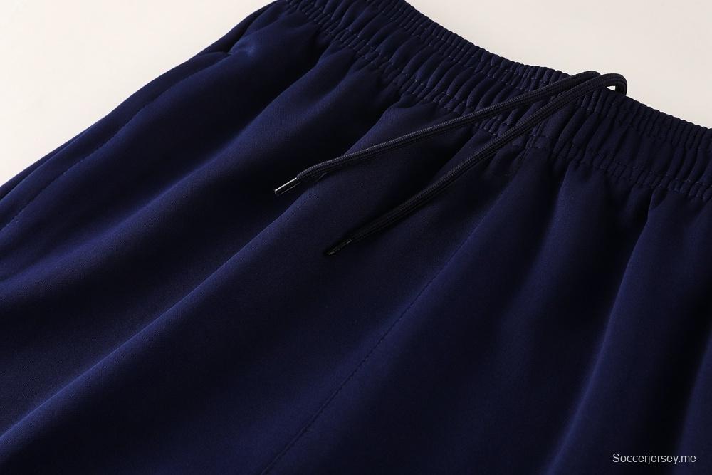 2025 NIKE جاكيت أسود/أبيض بسحاب كامل + بنطلون طويل