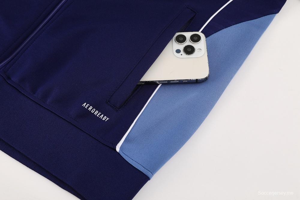 2025 أديداس 2025 جاكيت أديداس كحلي بسحاب كامل + بنطلون طويل