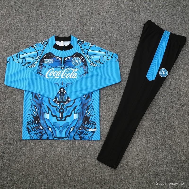 25/26 Napoli Light Blue Camouflage Half Zipper Jacket+Long Pants
