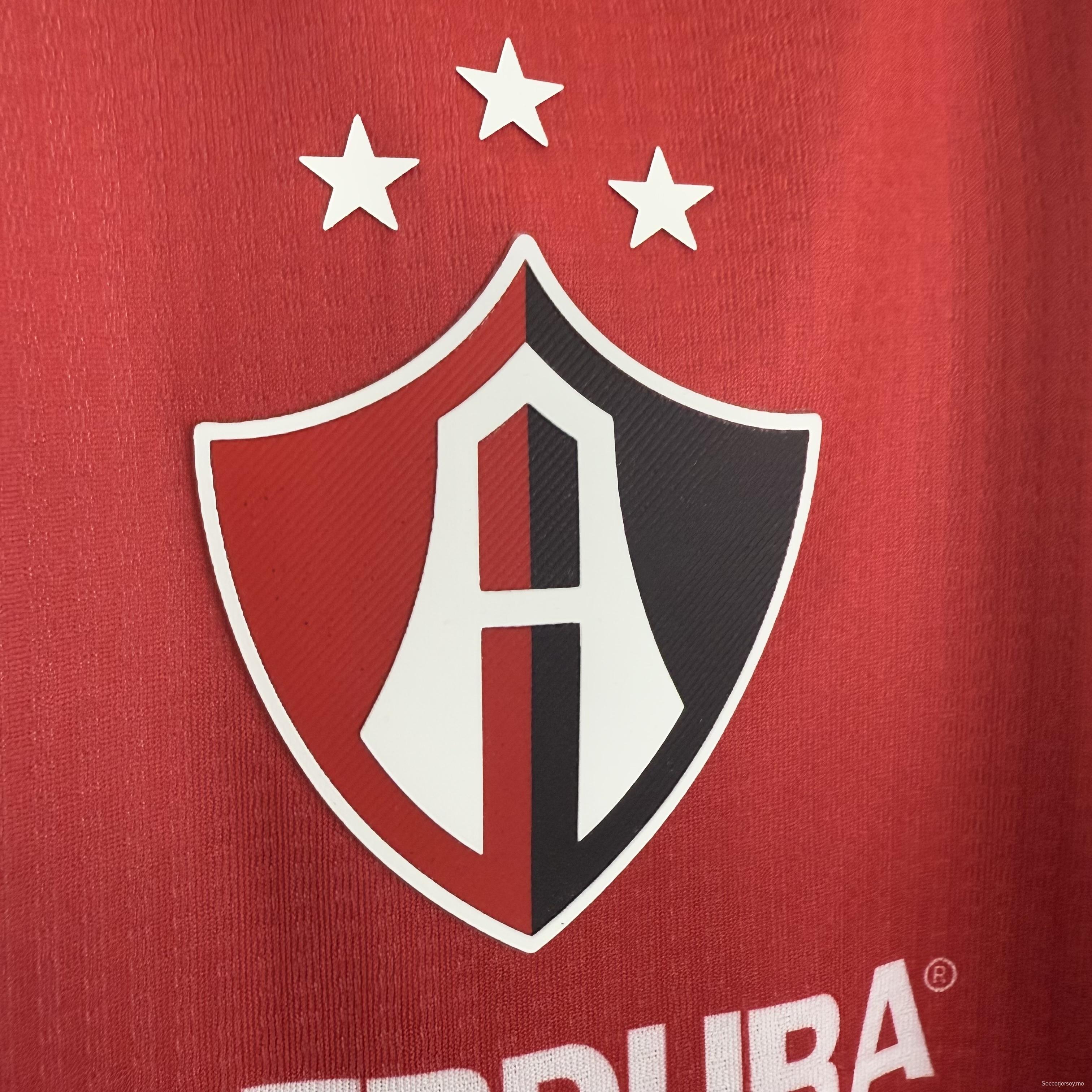 قميص اللاعب رقم 25/26 لنادي أطلس إف سي - قميص المباراة الرئيسي ذو خطوط عمودية باللونين الأحمر والأسود