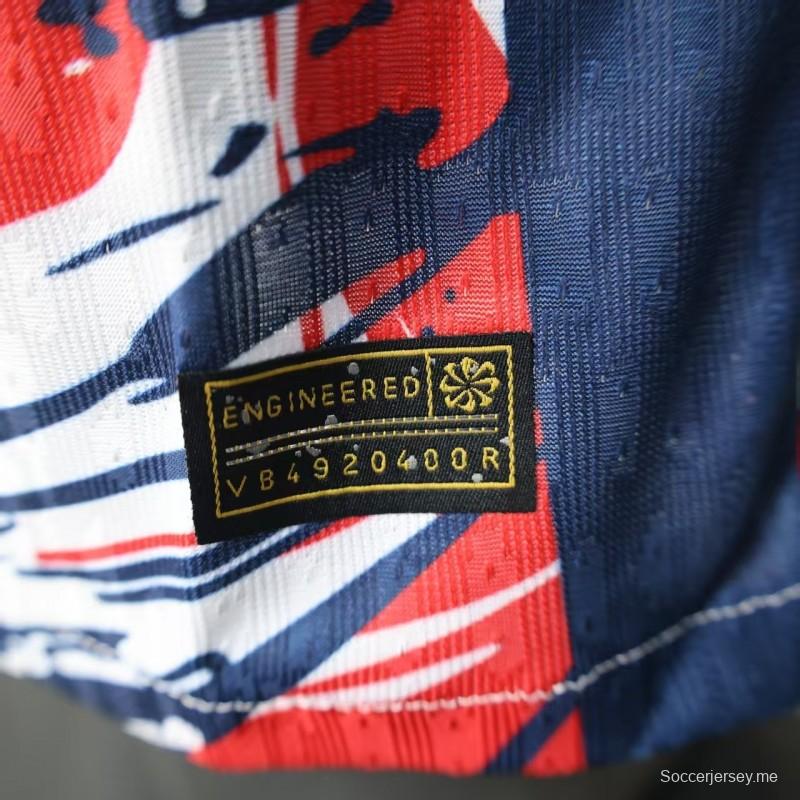 إصدار اللاعب 25/26 باريس سان جيرمان/باريس سان جيرمان قميص أبيض بنقشة الفن التجريدي