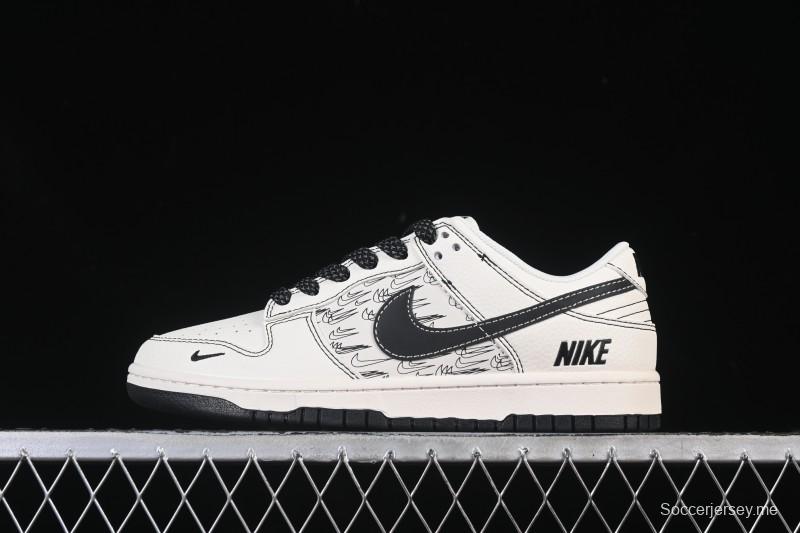 حذاء تزلج نايك SB Dunk Dunk Low Collaboration باللون البيج الأسود متعدد الألوان - HH7518-094