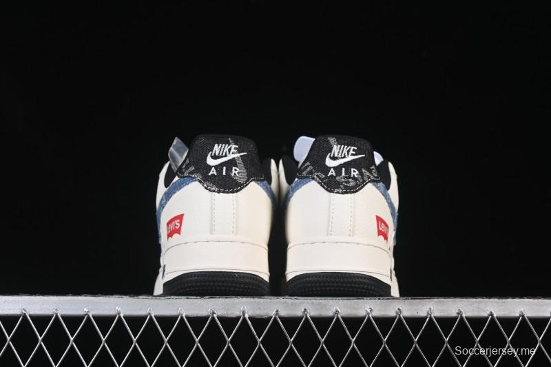 Nike Air Force 1 '07 Low Levi's Collaboration Light Blue Denim Four Swoosh Casual Sneakers - QW5606-261