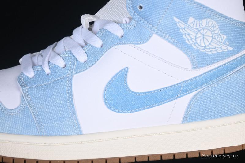 حذاء نايك اير جوردان 1 ريترو ميد ريترو من نايك اير جوردان 1 ريترو أزرق دنيم كاجوال - HQ2005-100