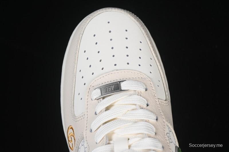 حذاء نايك اير فورس 1 '07 المنخفض من نايك بالتعاون مع جوتشي حذاء رياضي كاجوال أبيض بني أخضر أخضر - YF9511-804