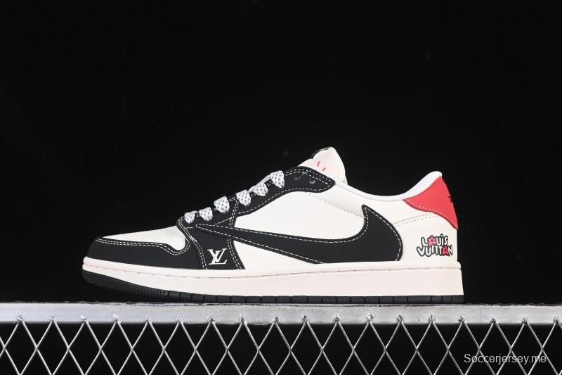 حذاء ترافيس سكوت x Fragment Design x Air Jordan 1 Low OG SP SP AJ1 من نايك للتزلج الكاجوال بقميص منخفض علوي - ZH2598-162