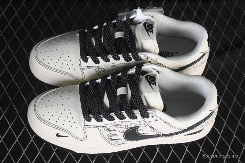 حذاء تزلج نايك SB Dunk Dunk Low Collaboration باللون البيج الأسود متعدد الألوان - HH7518-094