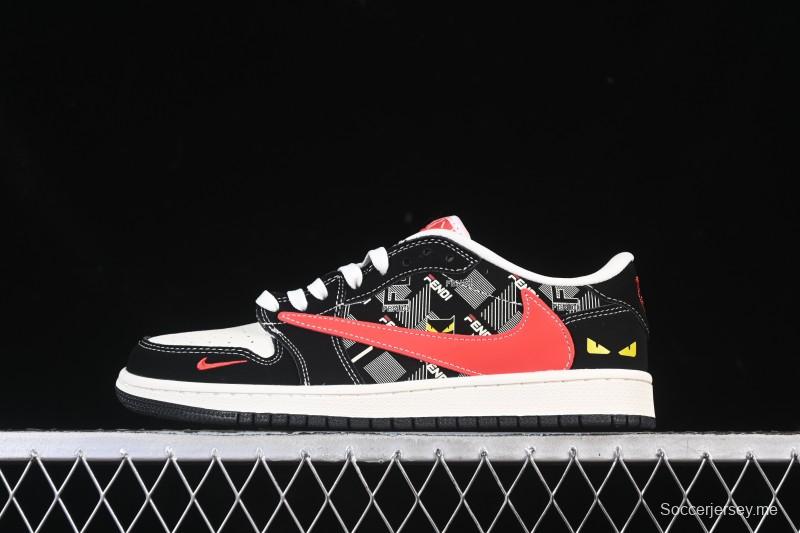 حذاء نايك ترافيس سكوت x Fragment Design x Air Jordan 1 Low OG SP AJ1 AJ1 سنيكرز كاجوال منخفض علوي - XS2025-078