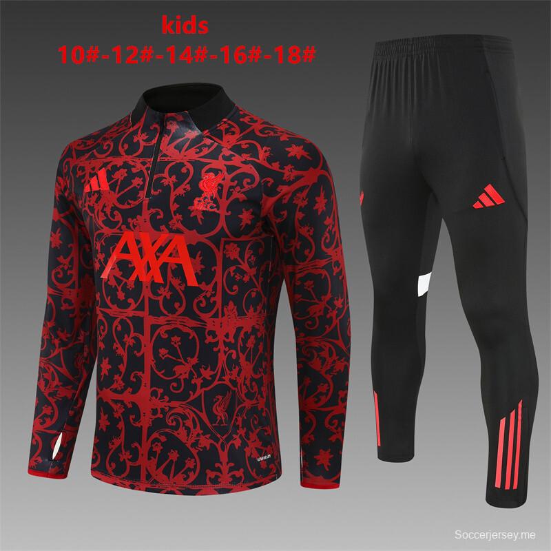 25/26 Kids Liverpool Red Camouflage Half Zipper Jacket+Long Pants