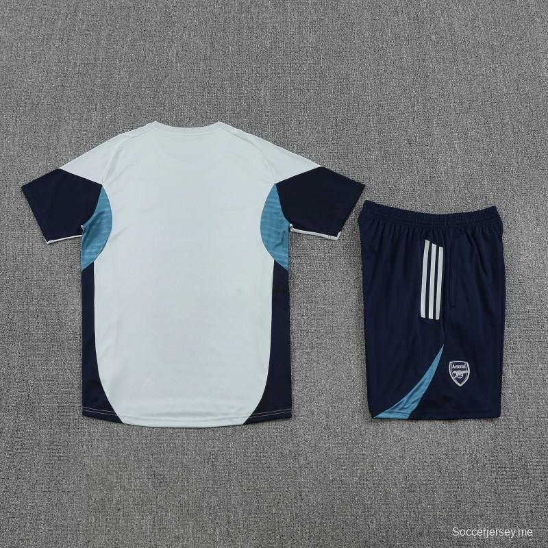 25/26 ريال مدريد قميص أبيض بأكمام قصيرة + شورت أبيض