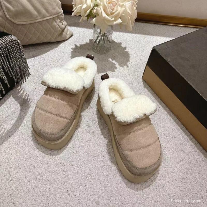 UGG 2025SS Michelin Caterpillar Slippers with Turned Fur Collar - LY00