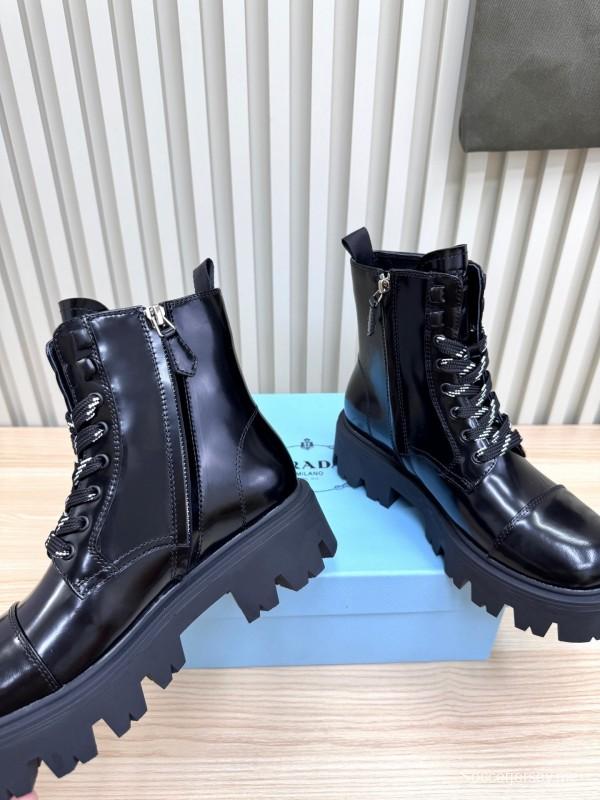 Prada 2025 SS Platform Martin Boots with Classic Triangle Logo - LY0350