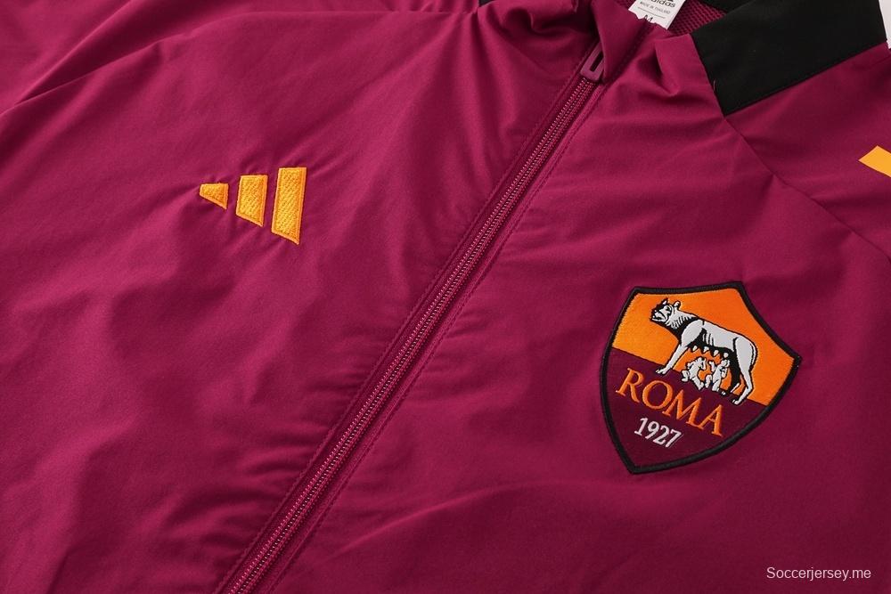25/26 AS Roma مارون S-3XL كسترة نصف سحاب + بنطلون طويل + بنطلون طويل