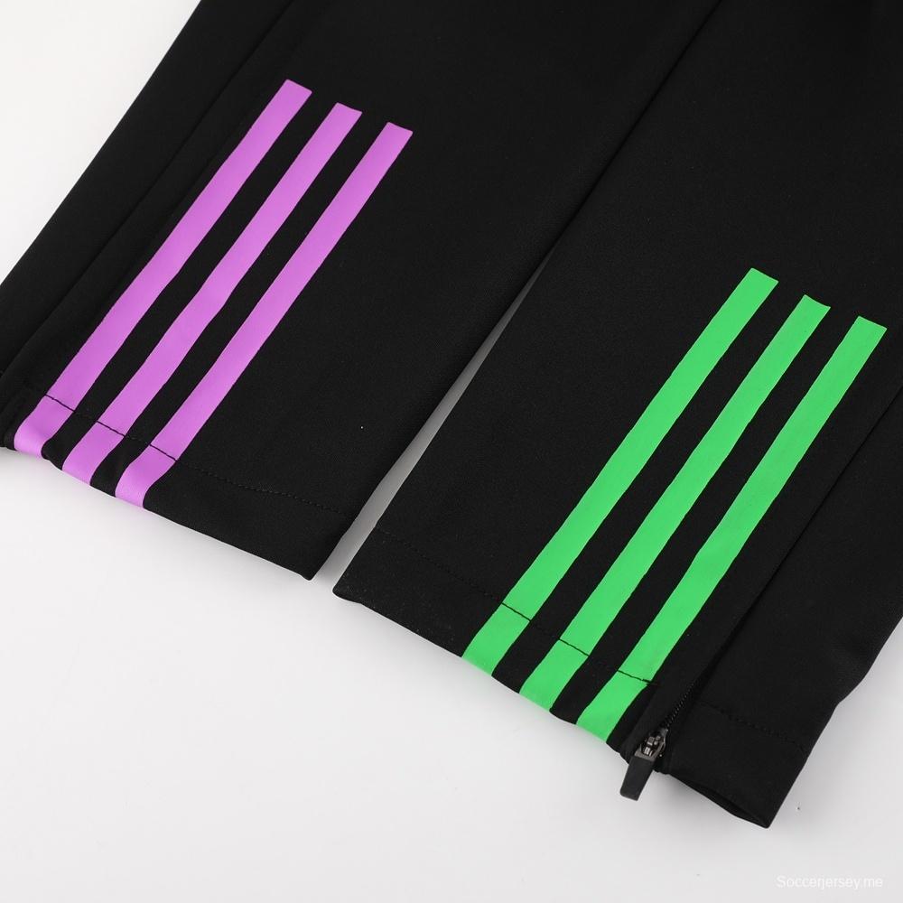 23/24 بايرن ميونخ أسود S-2XL أسود جاكيت نصف سحاب + بنطلون طويل + بنطلون طويل