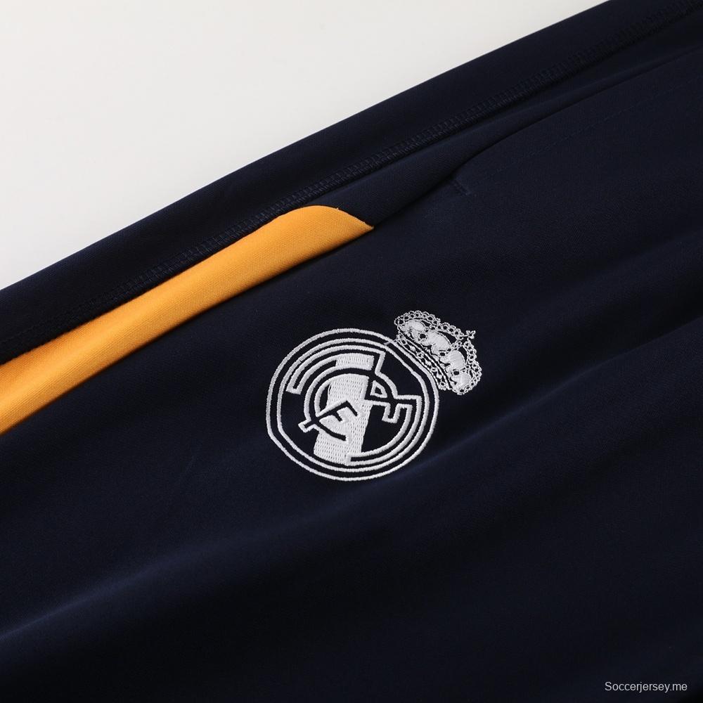 25/26 ريال مدريد جاكيت أزرق ملكي نصف سحاب أزرق + بنطلون طويل