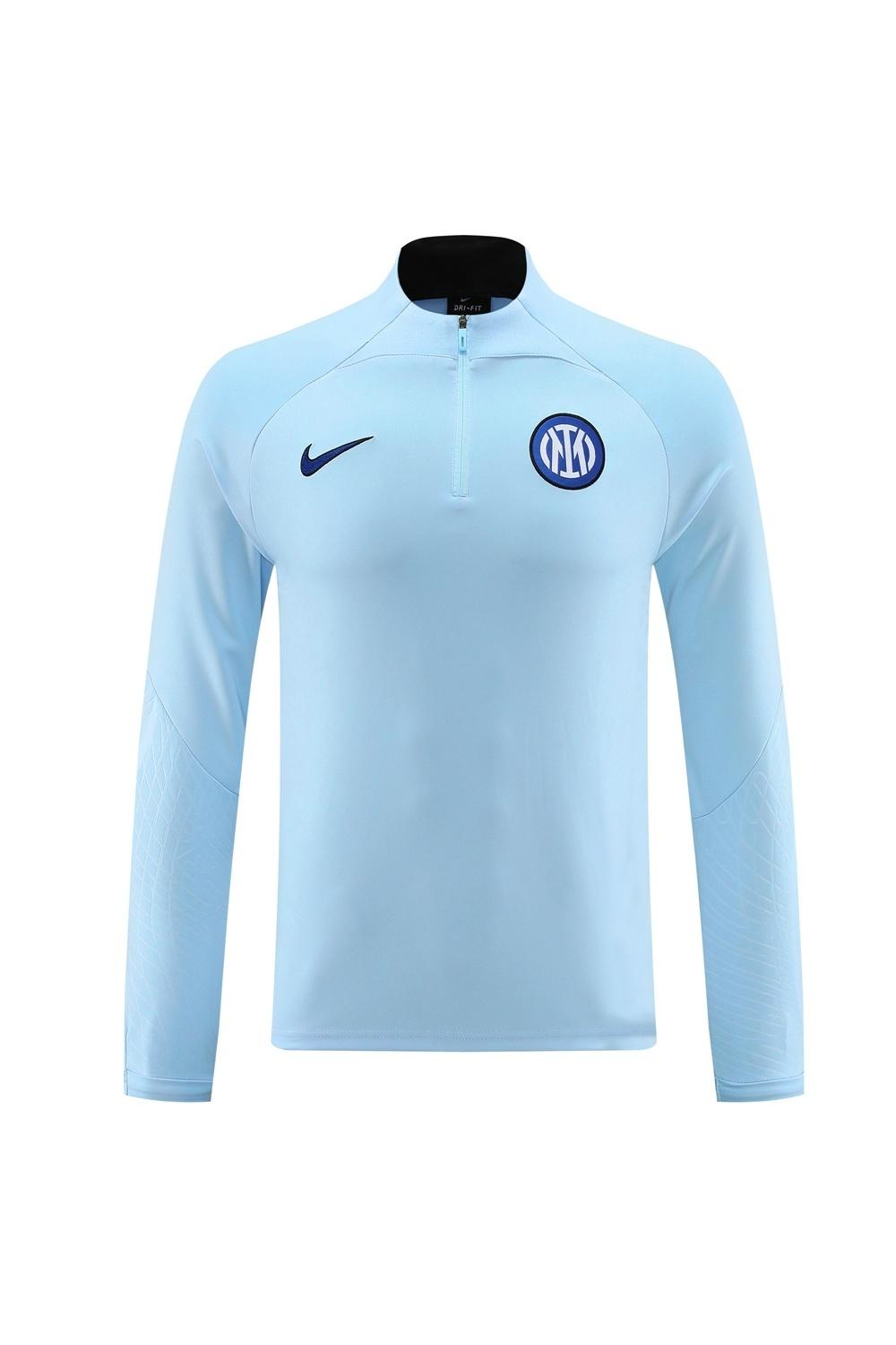 25/26 إنتر ميلان الإيطالي سترة نصف سحاب أزرق سماوي + بنطلون طويل + بنطلون طويل