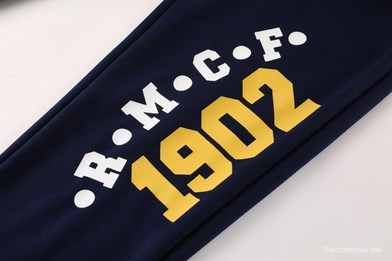 25/26 ريال مدريد جاكيت أزرق ملكي نصف سحاب أزرق + بنطلون طويل S-2XL