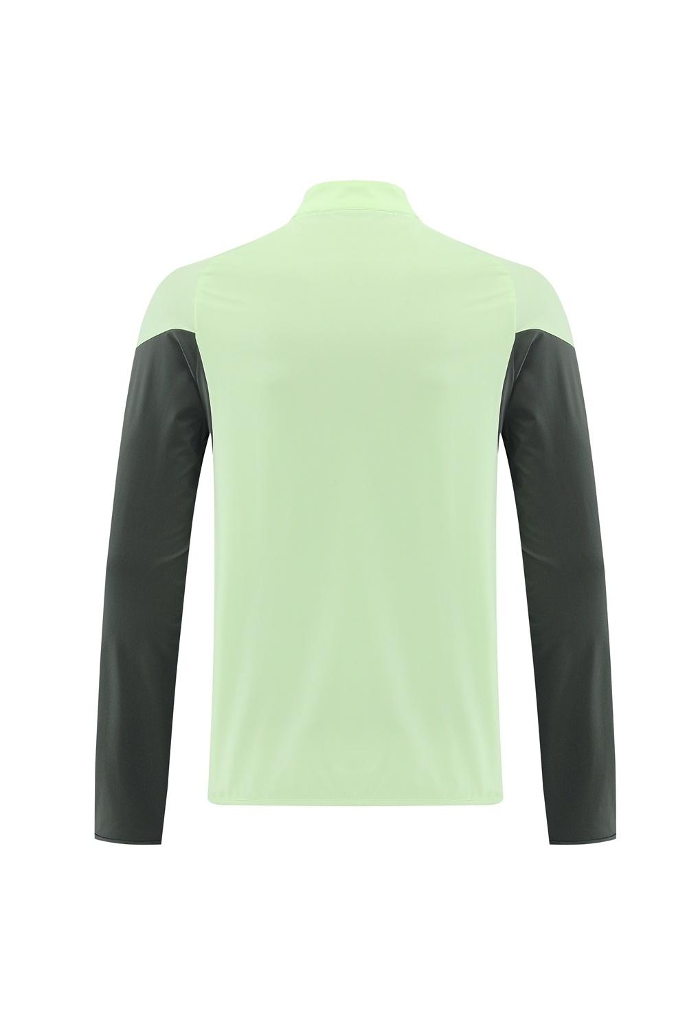 25/26 ريال مدريد جاكيت أخضر فاتح نصف سحاب أخضر + بنطلون طويل S-3XL